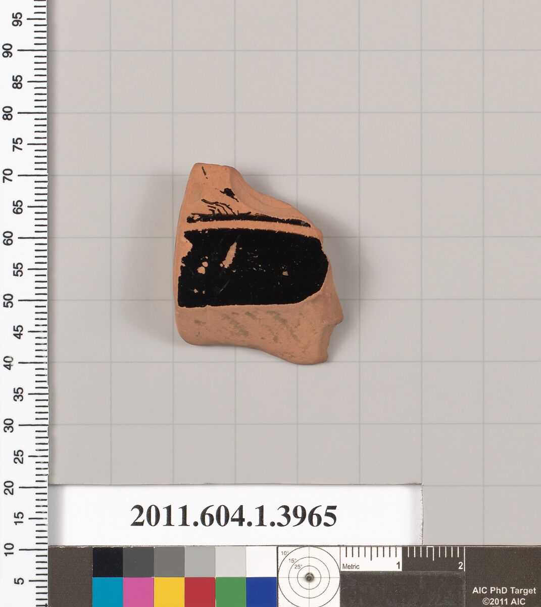 Terracotta fragment of a kylix (drinking cup), Terracotta, Greek, Attic