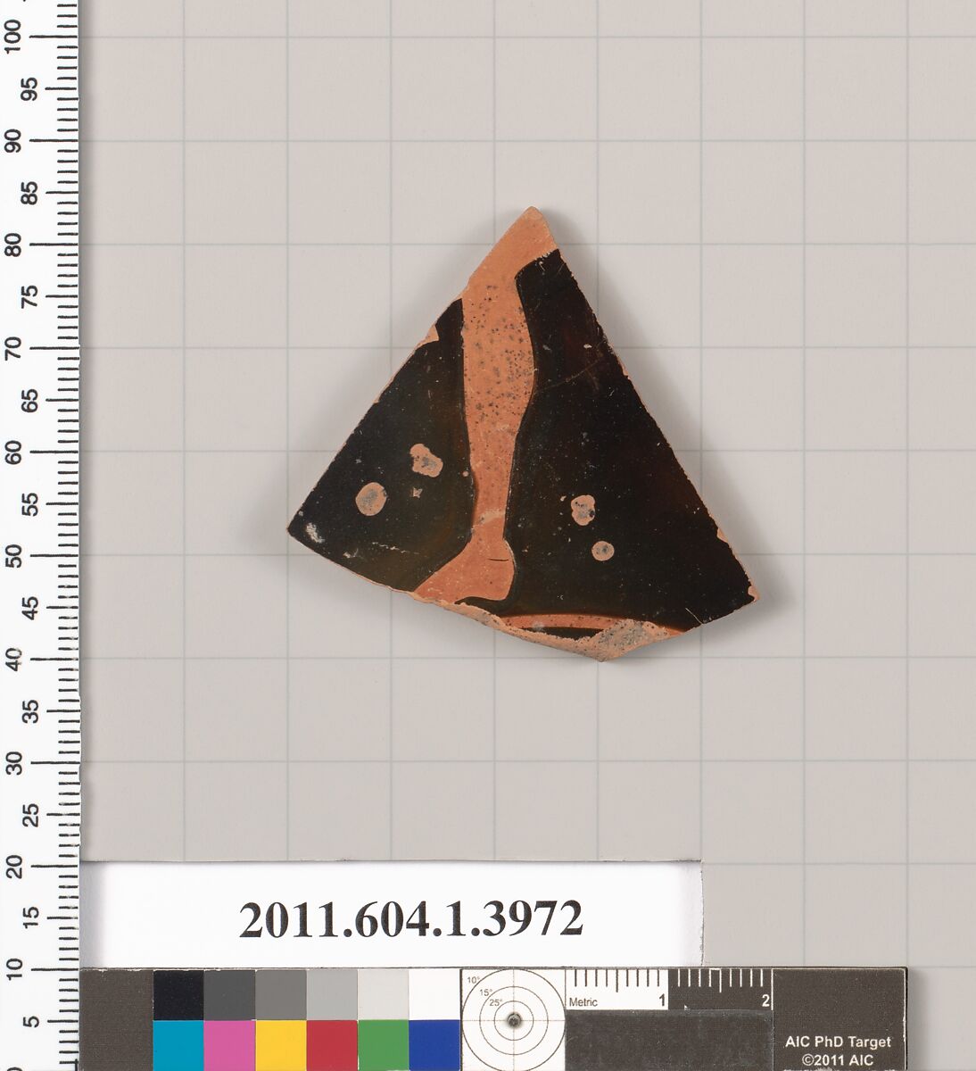 Terracotta fragment of a kylix (drinking cup), Terracotta, Greek, Attic