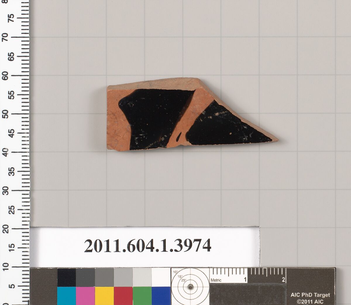 Terracotta fragment of a kylix (drinking cup), Terracotta, Greek, Attic