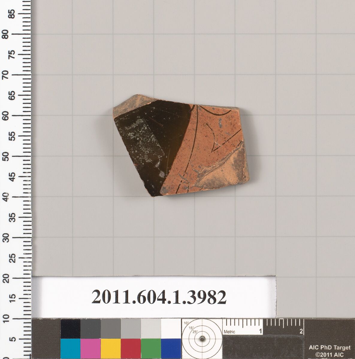 Terracotta fragment of a kylix (drinking cup), Terracotta, Greek, Attic