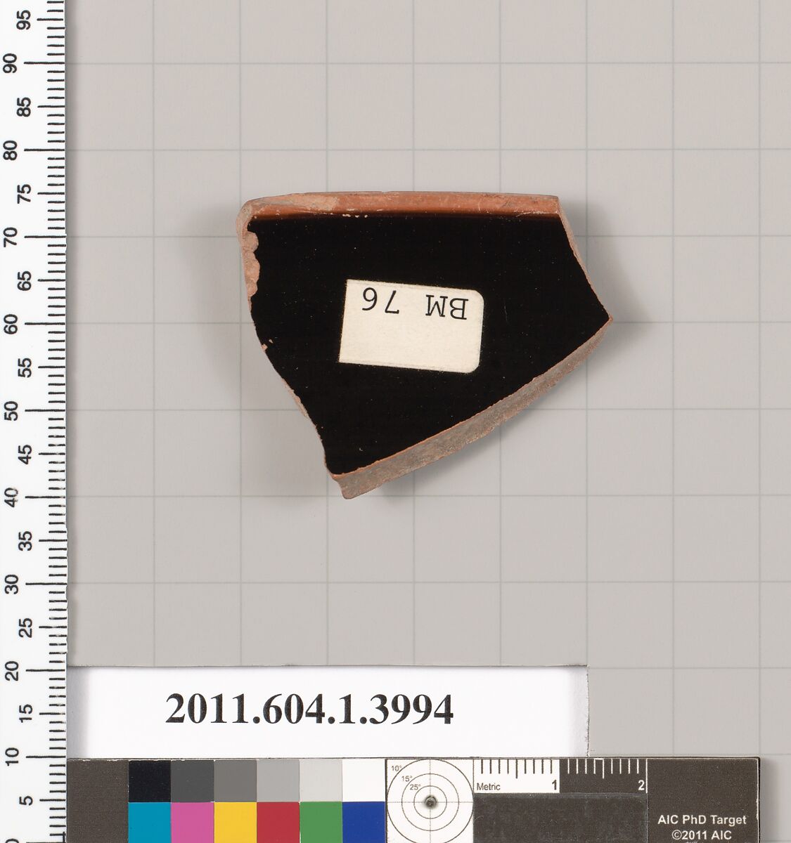 Terracotta fragment of a kylix (drinking cup), Terracotta, Greek, Attic