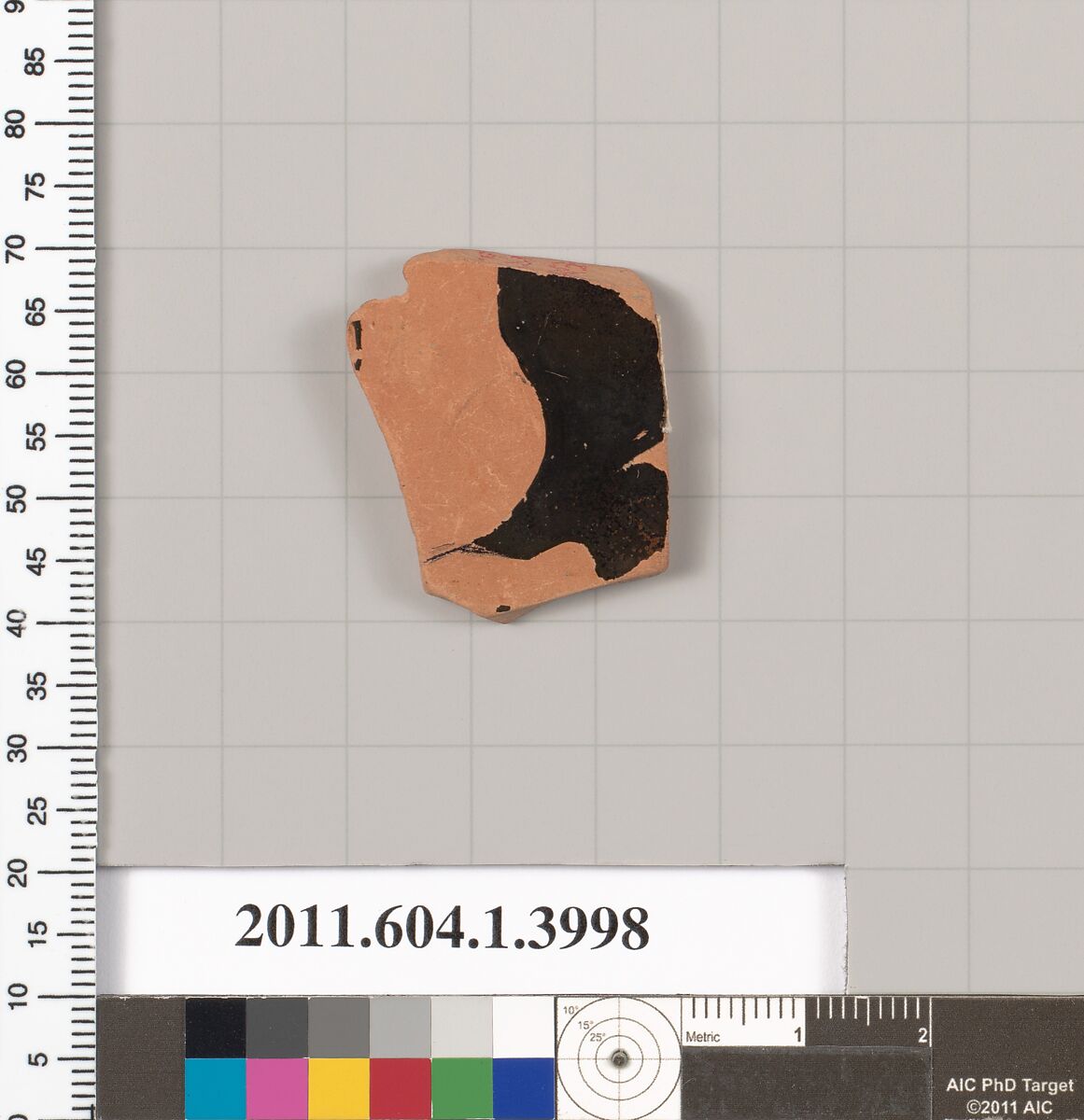 Terracotta fragment of a kylix (drinking cup), Terracotta, Greek, Attic