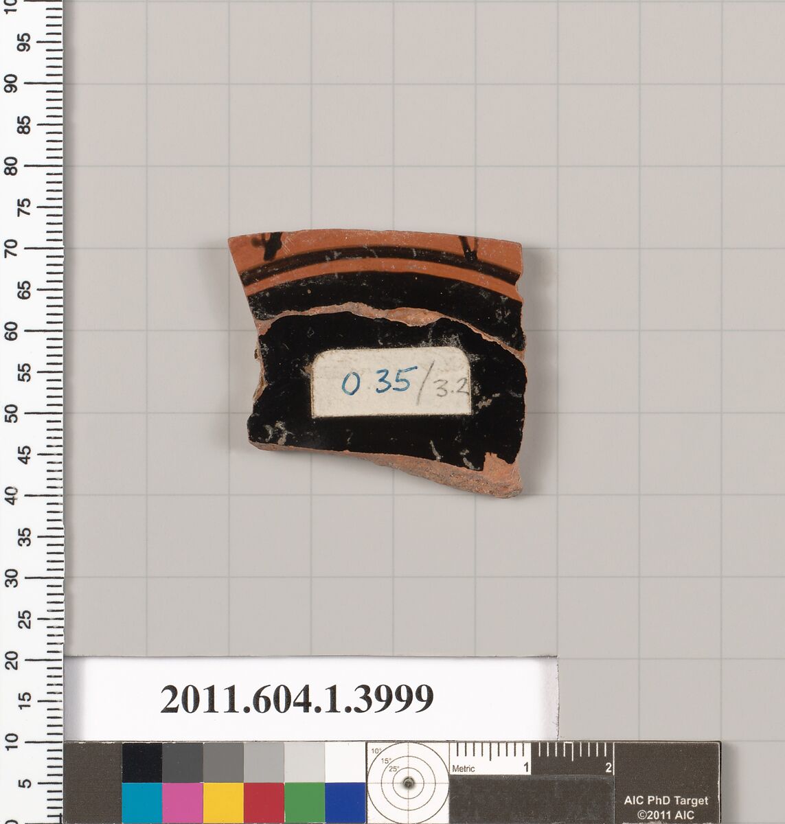 Terracotta fragment of a kylix (drinking cup), Terracotta, Greek, Attic