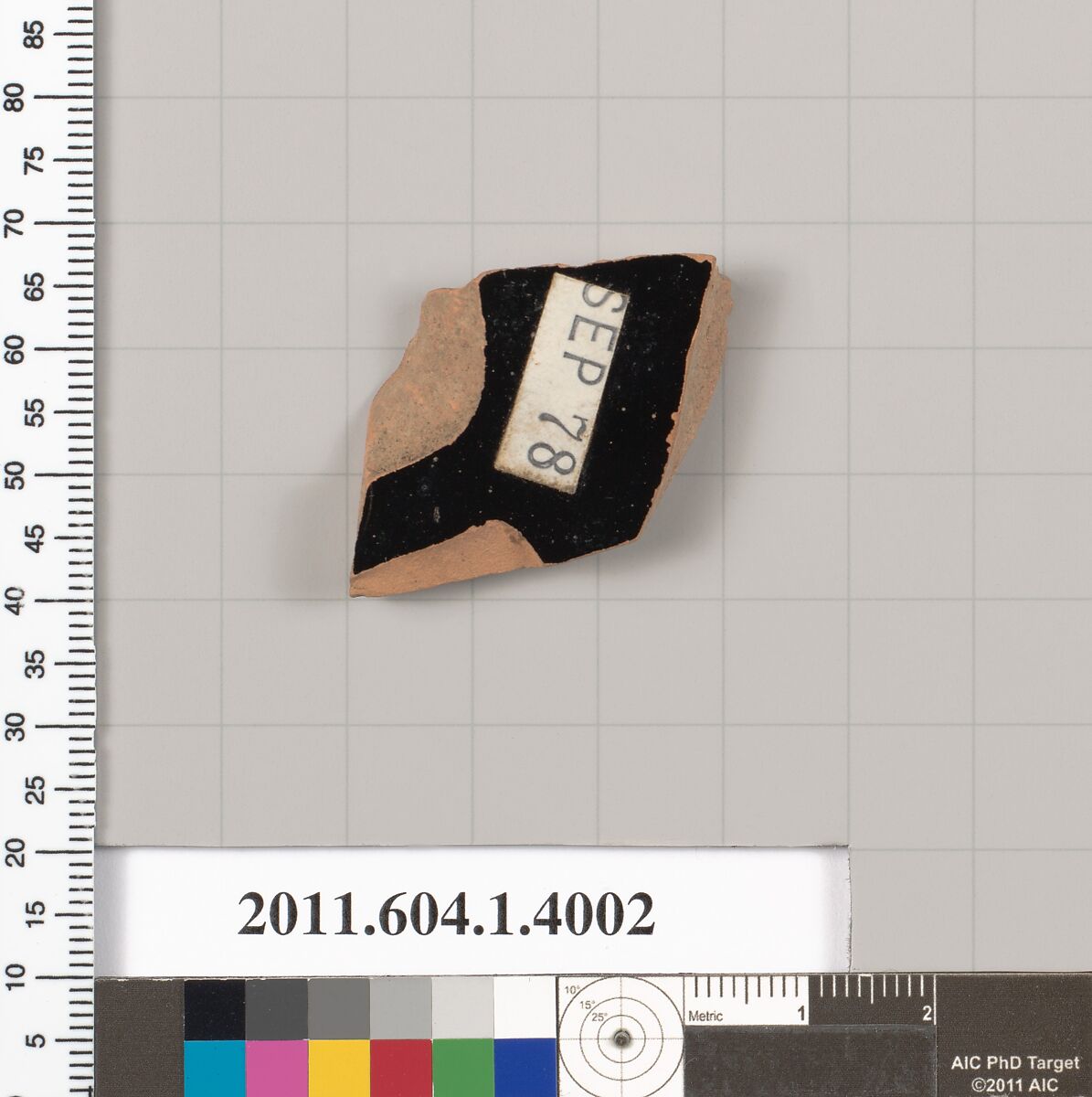 Terracotta fragment of a kylix (drinking cup), Terracotta, Greek, Attic