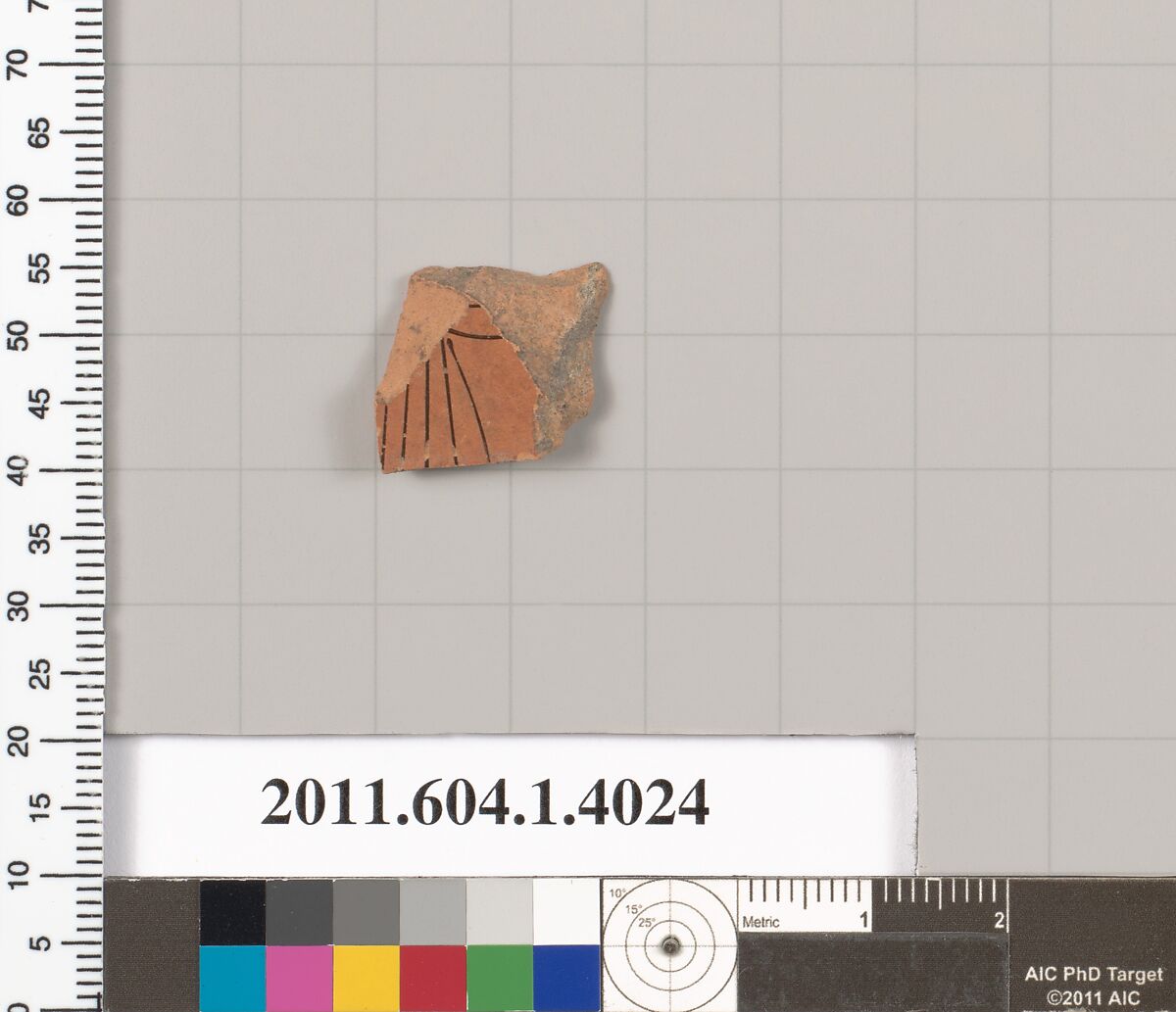 Terracotta fragment of a kylix (drinking cup), Terracotta, Greek, Attic