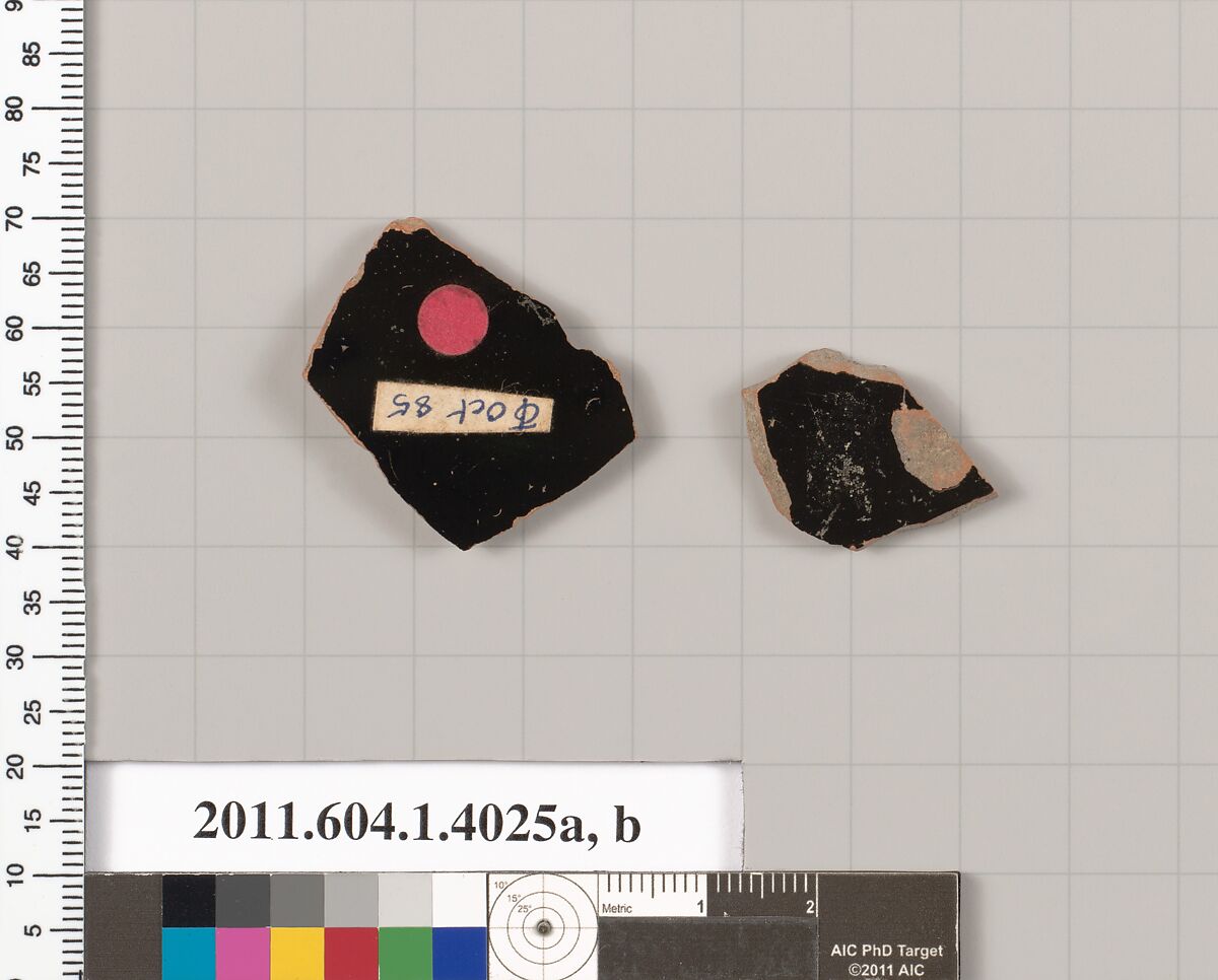 Terracotta fragments of kylikes (drinking cups), Terracotta, Greek, Attic