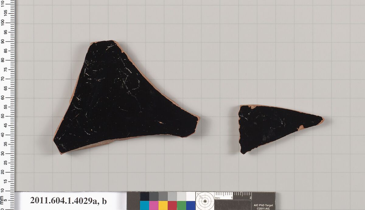Terracotta fragments of a kylix or stand?, Terracotta, Greek, Attic