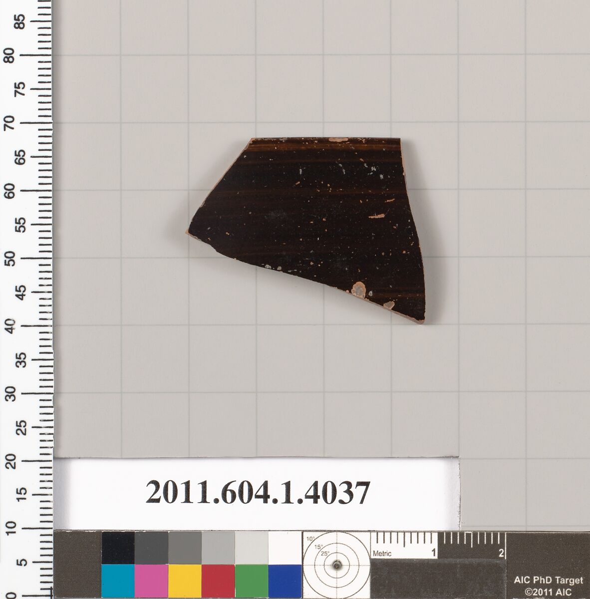 Terracotta fragment of a kylix (drinking cup), Terracotta, Greek, Attic