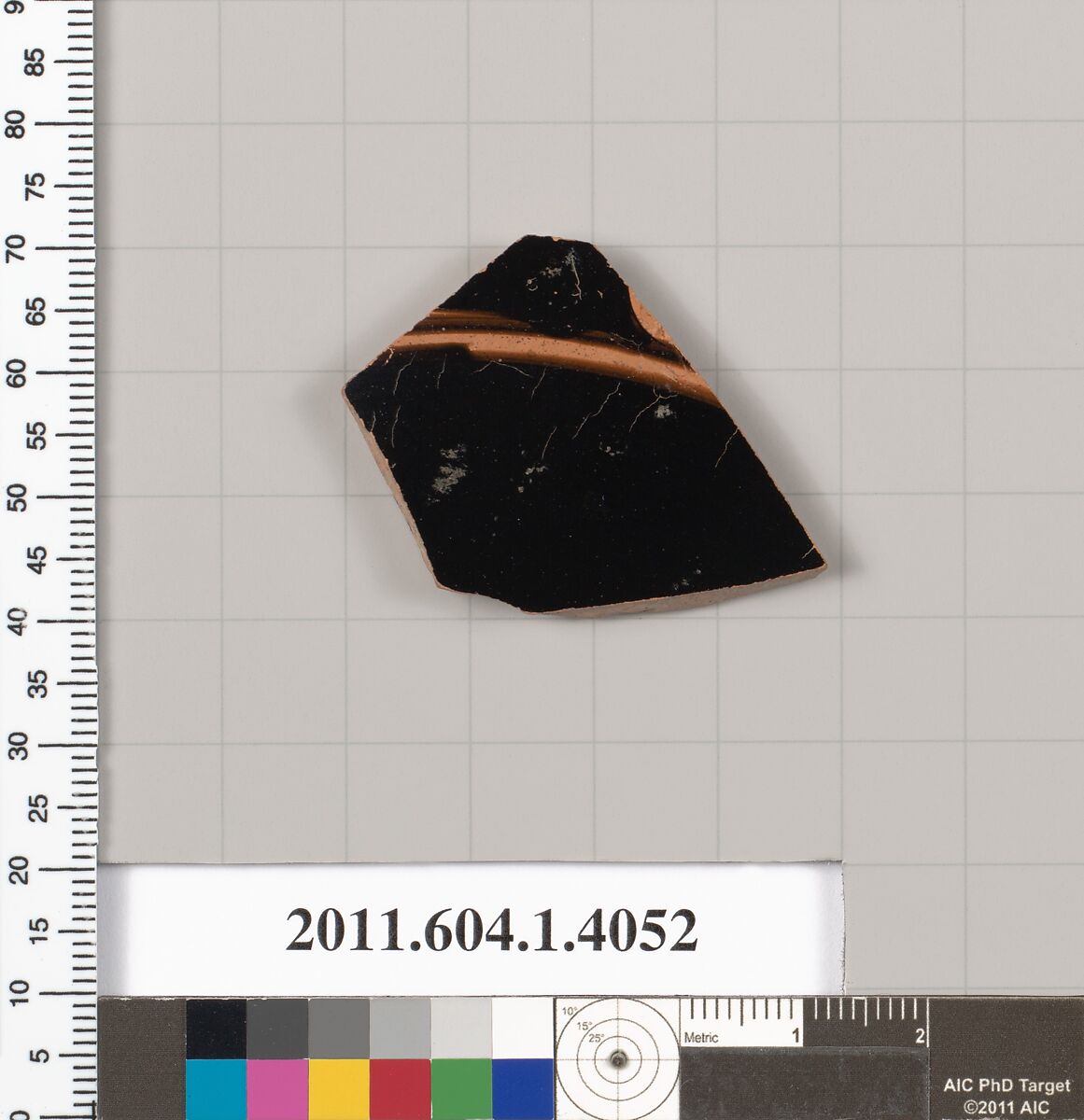 Terracotta fragment of a kylix (drinking cup), Terracotta, Greek, Attic