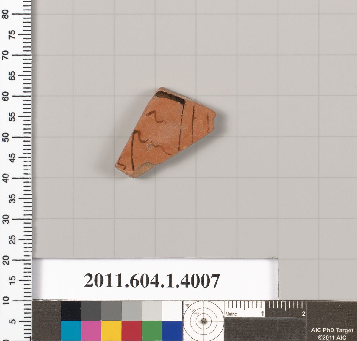 Terracotta fragment of a kylix (drinking cup), Terracotta, Greek, Attic