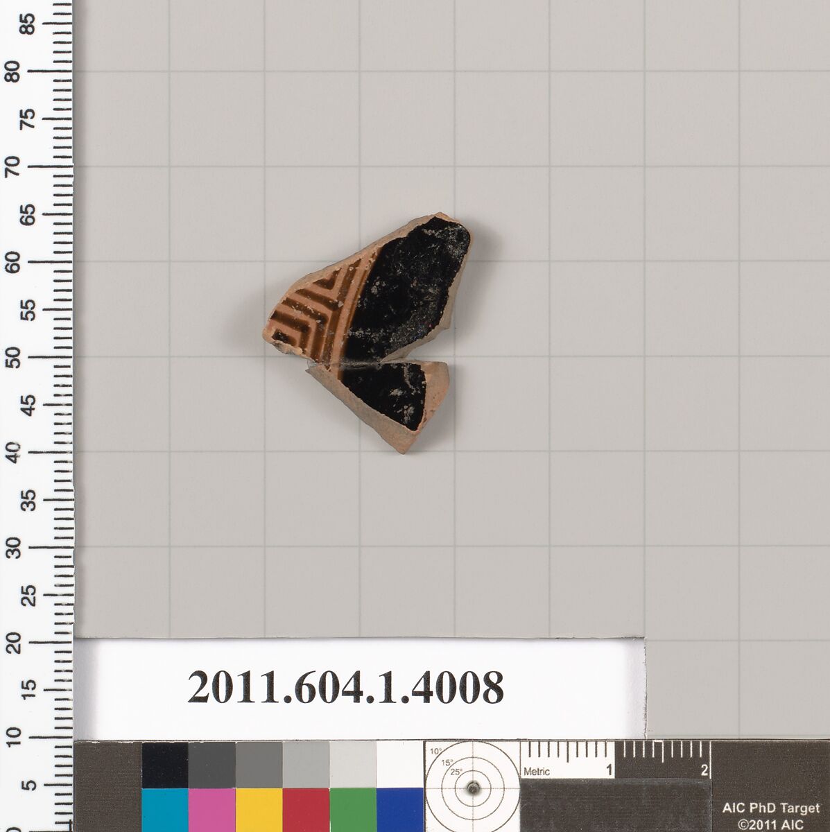 Terracotta fragment of a kylix (drinking cup), Terracotta, Greek, Attic