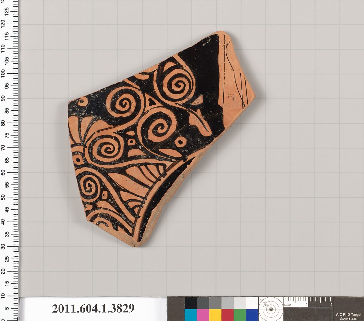 Terracotta fragment of a kylix (drinking cup), Attributed to the Koropi Painter ? [DvB], Terracotta, Greek, Attic