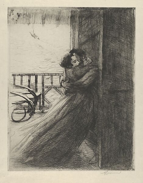 Love, Paul-Albert Besnard (French, Paris 1849–1934 Paris), Etching; second state of three; rare 
