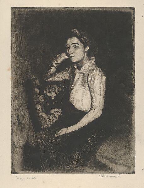 The Girl from Biarritz, Paul-Albert Besnard (French, Paris 1849–1934 Paris), Etching; second state of two 