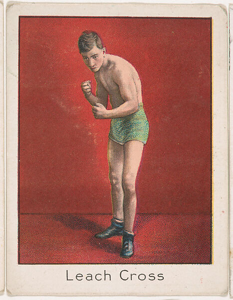 Leach Cross, from the Champion Athlete and Prize Fighter series (T220), issued by Mecca and Tolstoi Cigarettes, Issued by Mecca Cigarettes (American), Commercial color lithograph 