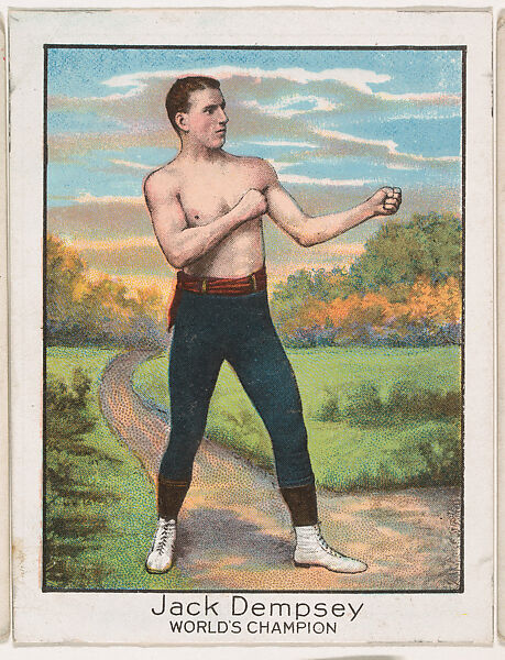 Jack Dempsey, from the Champion Athlete and Prize Fighter series (T220), issued by Mecca and Tolstoi Cigarettes, Issued by Mecca Cigarettes (American), Commercial color lithograph 