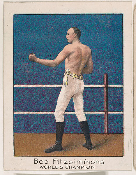 Bob Fitzsimmons, from the Champion Athlete and Prize Fighter series (T220), issued by Mecca and Tolstoi Cigarettes, Issued by Mecca Cigarettes (American), Commercial color lithograph 