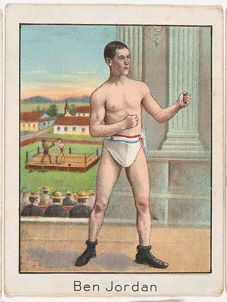 Ben Jordan, from the Champion Athlete and Prize Fighter series (T220), issued by Mecca and Tolstoi Cigarettes, Issued by Mecca Cigarettes (American), Commercial color lithograph 
