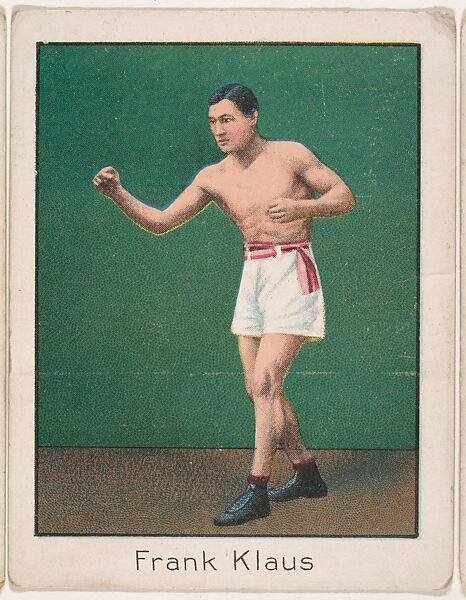 Frank Klaus, from the Champion Athlete and Prize Fighter series (T220), issued by Mecca and Tolstoi Cigarettes, Issued by Mecca Cigarettes (American), Commercial color lithograph 