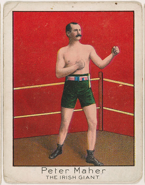 Peter Maher, from the Champion Athlete and Prize Fighter series (T220), issued by Mecca and Tolstoi Cigarettes, Issued by Mecca Cigarettes (American), Commercial color lithograph 