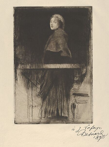 The Woman in the Cape, Paul-Albert Besnard (French, Paris 1849–1934 Paris), Etching and drypoint; sixth state of six 