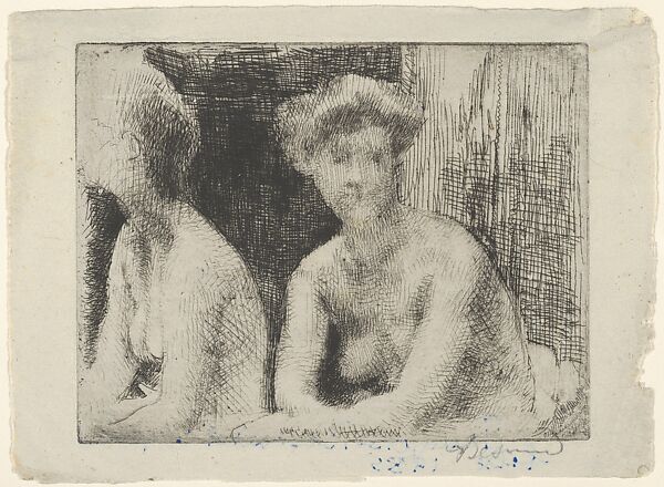 Nude Woman by a Mirror, Paul-Albert Besnard (French, Paris 1849–1934 Paris), Etching and drypoint; second state of two 
