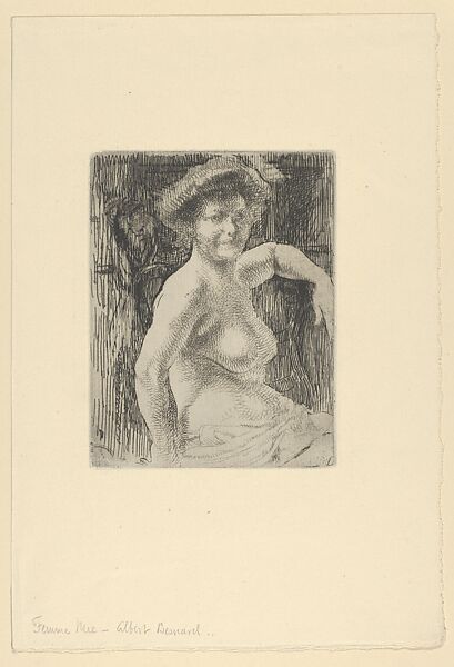 Blonde Woman at her Toilette, Paul-Albert Besnard (French, Paris 1849–1934 Paris), Etching; single state 