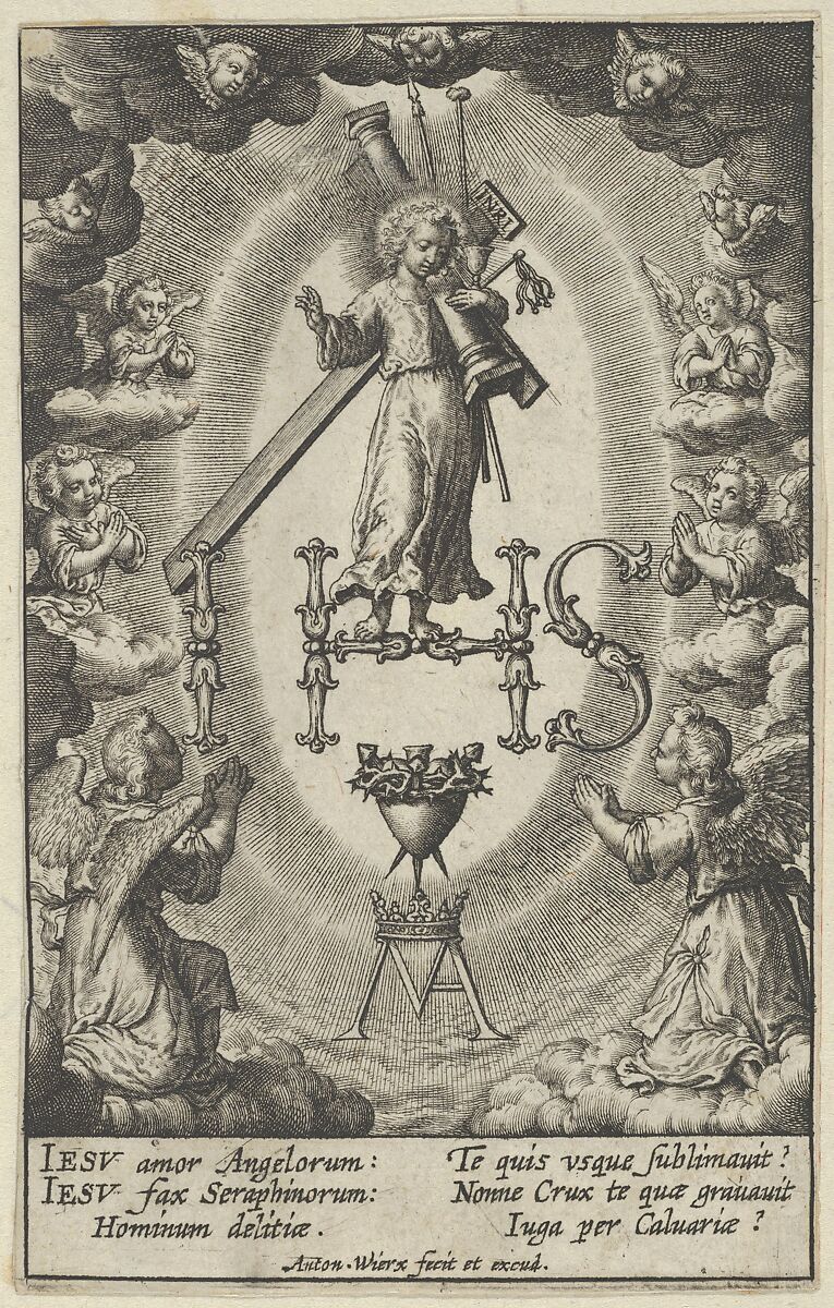 Sacred Monogram, Antonius Wierix, II (Netherlandish, Antwerp 1555/59–1604 Antwerp), Engraving 