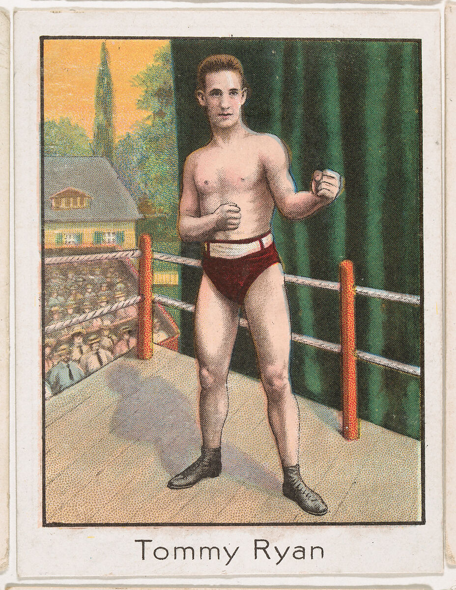Tommy Ryan, from the Champion Athlete and Prize Fighter series (T220), issued by Mecca and Tolstoi Cigarettes, Issued by Mecca Cigarettes (American), Commercial color lithograph 