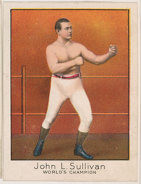 John L. Sullivan, from the Champion Athlete and Prize Fighter series (T220), issued by Mecca and Tolstoi Cigarettes, Issued by Mecca Cigarettes (American), Commercial color lithograph 