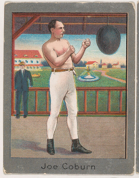 Joe Coburn, from the Champion Athlete and Prize Fighter series (T220), issued by Mecca and Tolstoi Cigarettes, Issued by Mecca Cigarettes (American), Commercial color lithograph 