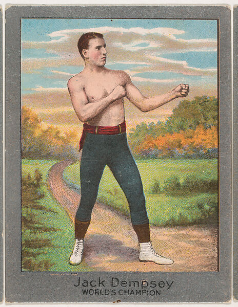 Jack Dempsey, from the Champion Athlete and Prize Fighter series (T220), issued by Mecca and Tolstoi Cigarettes, Issued by Mecca Cigarettes (American), Commercial color lithograph 