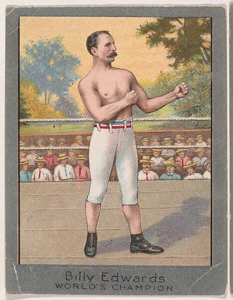 Billy Edwards, from the Champion Athlete and Prize Fighter series (T220), issued by Mecca and Tolstoi Cigarettes, Issued by Mecca Cigarettes (American), Commercial color lithograph 