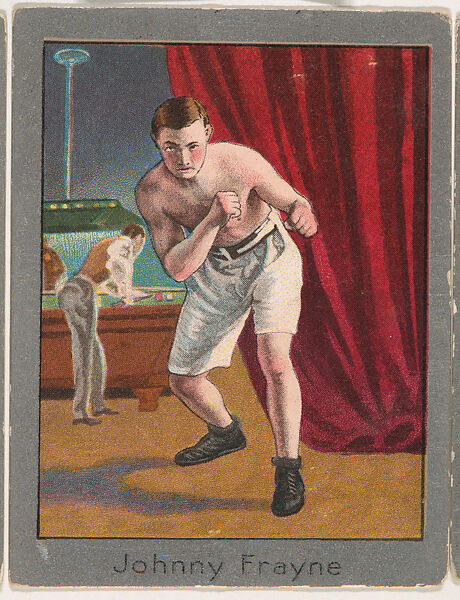 Johnny Frayne, from the Champion Athlete and Prize Fighter series (T220), issued by Mecca and Tolstoi Cigarettes, Issued by Mecca Cigarettes (American), Commercial color lithograph 