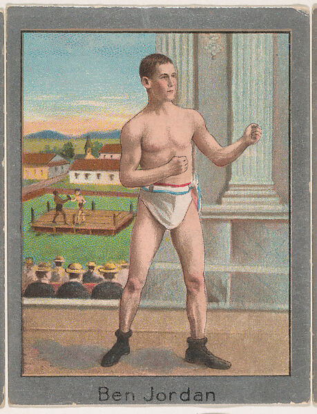 Ben Jordan, from the Champion Athlete and Prize Fighter series (T220), issued by Mecca and Tolstoi Cigarettes, Issued by Mecca Cigarettes (American), Commercial color lithograph 