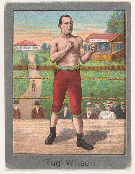 "Tug" Wilson, from the Champion Athlete and Prize Fighter series (T220), issued by Mecca and Tolstoi Cigarettes, Issued by Mecca Cigarettes (American), Commercial color lithograph 