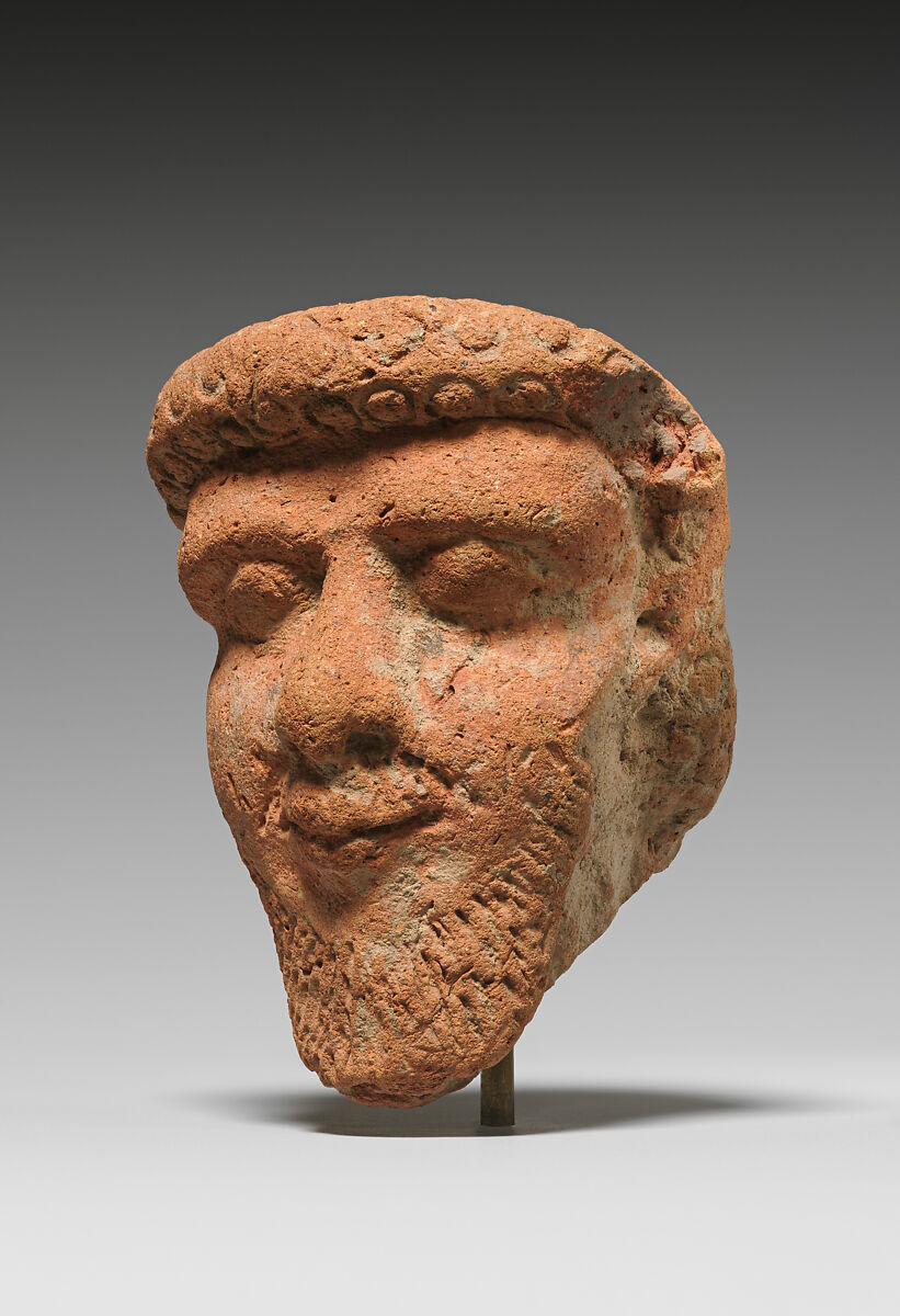 Head of a bearded man, Pottery