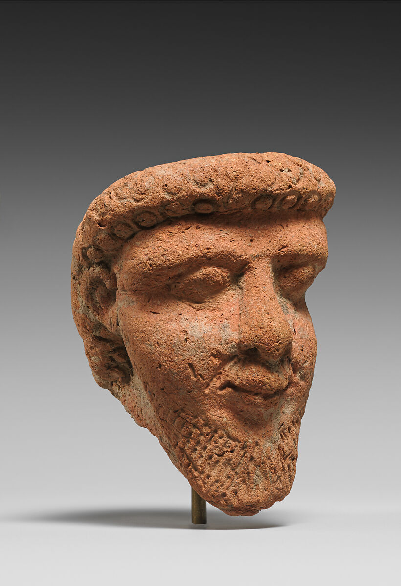 Head of a bearded man, Pottery