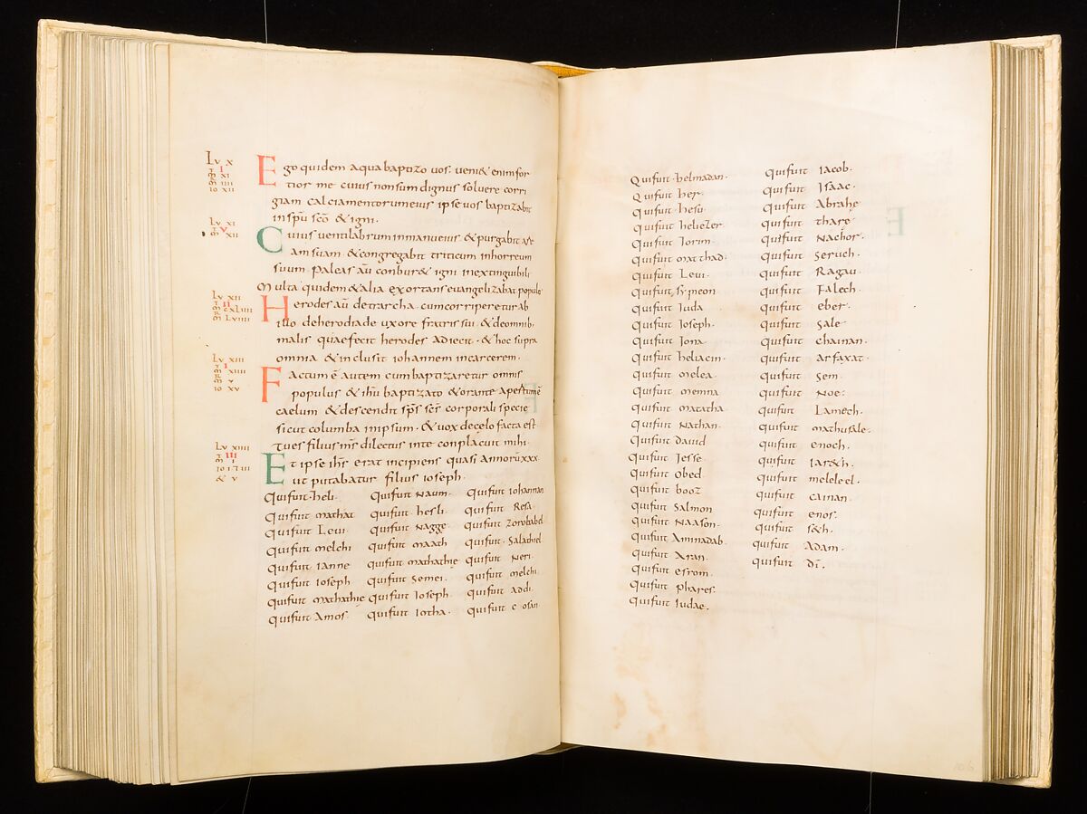 Gospel Book, Ink and opaque watercolor on parchment; modern leather binding, Carolingian