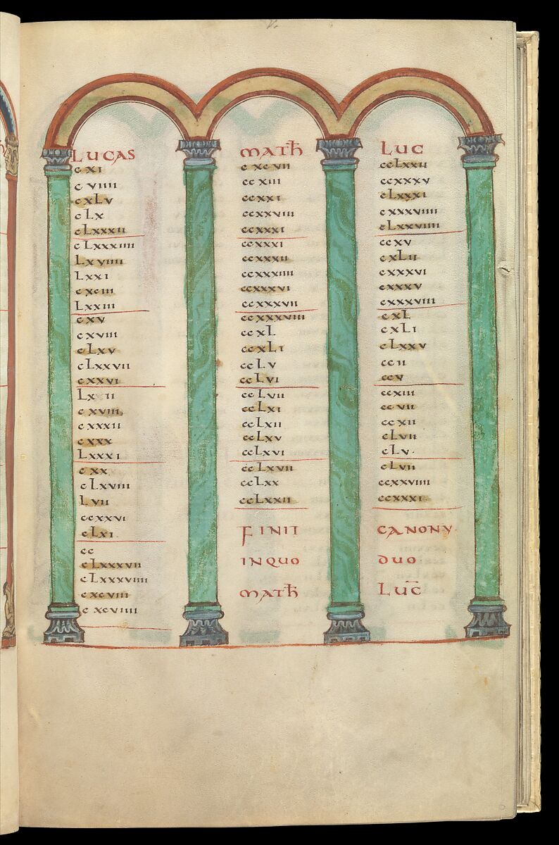 Gospel Book, Ink and opaque watercolor on parchment; modern leather binding, Carolingian