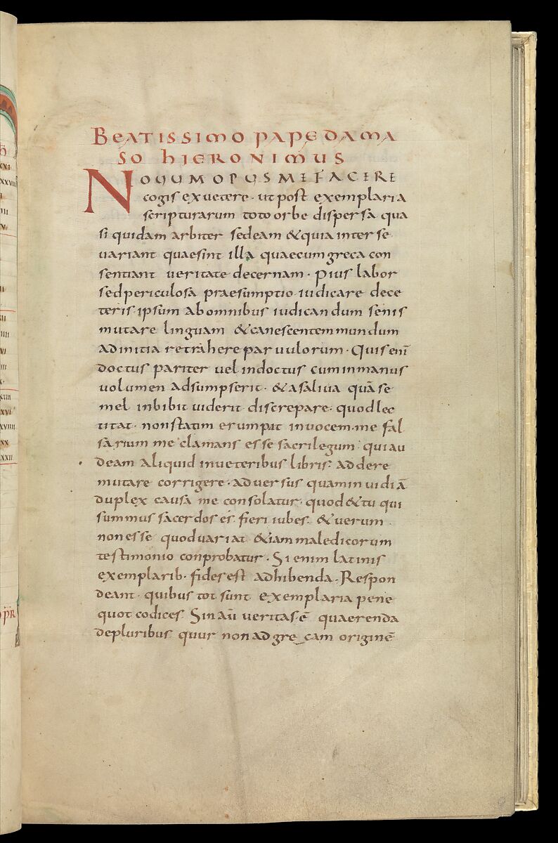 Gospel Book, Ink and opaque watercolor on parchment; modern leather binding, Carolingian