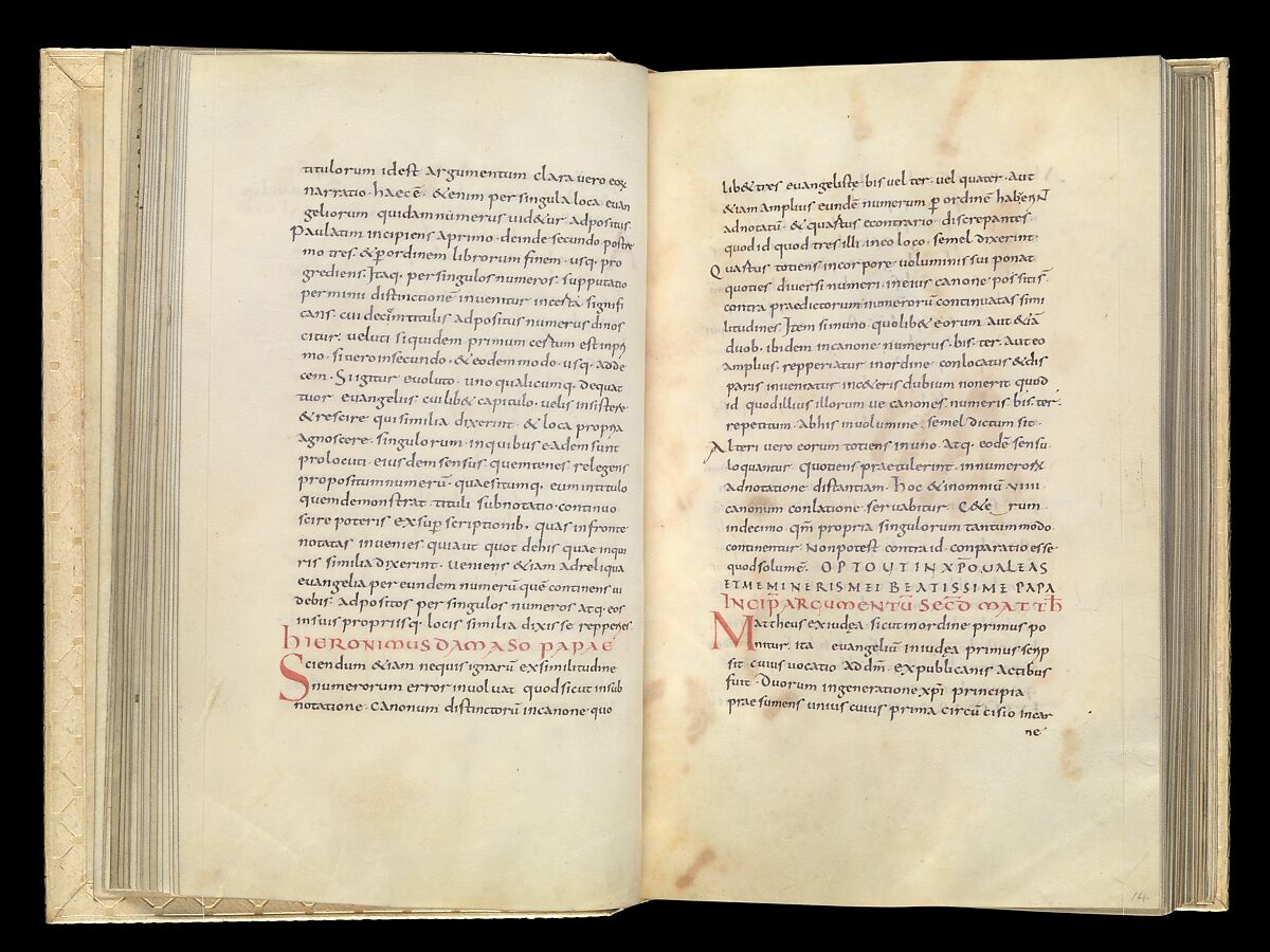 Gospel Book, Ink and opaque watercolor on parchment; modern leather binding, Carolingian