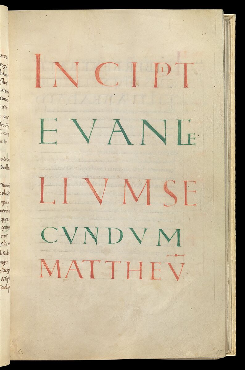 Gospel Book, Ink and opaque watercolor on parchment; modern leather binding, Carolingian