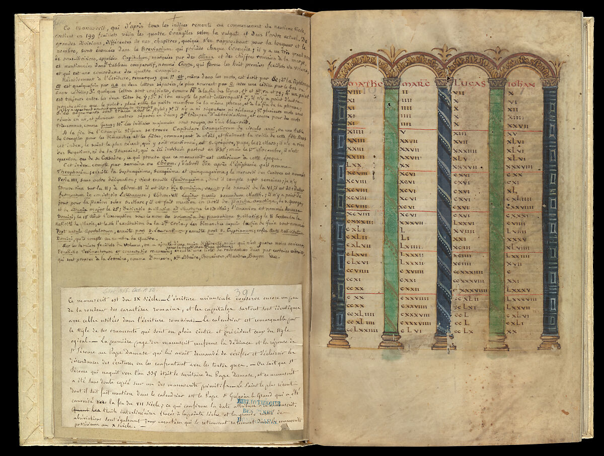 Gospel Book, Ink and opaque watercolor on parchment; modern leather binding, Carolingian