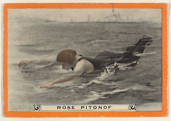 Rose Pitonof, No. 1, The Trudgeon, from the Champion Women Swimmers series (T221), issued by Pan Handle Scrap tobacco, Issued by Pan Handle Scrap Company, Commercial color lithograph 