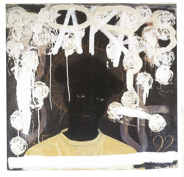 Lost Boys: AKA Lil Bit, Kerry James Marshall (American, born Birmingham, Alabama, 1955), Acrylic and collage on canvas 