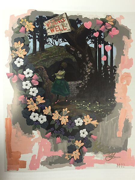 Vignette (Wishing Well), Kerry James Marshall (American, born Birmingham, Alabama, 1955), Acrylic and glitter on PVC panel 