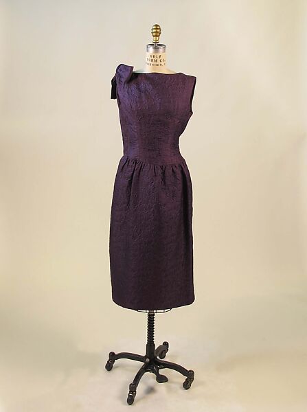 Cocktail dress, House of Balenciaga (French, founded 1937), silk, synthetic, cotton, metal, French 