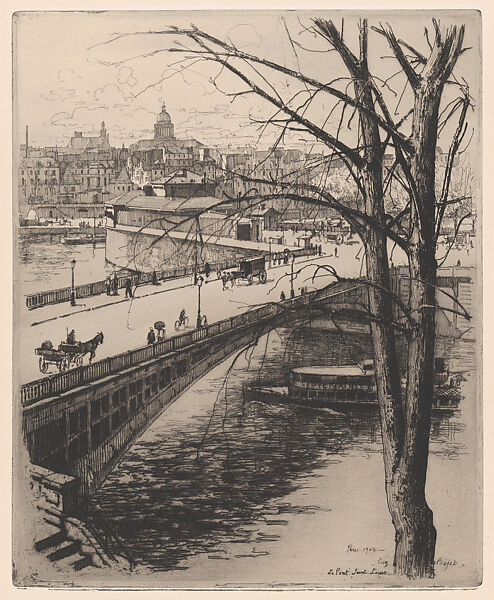 The Pont Saint-Louis, Paris, Eugène Béjot (French, Paris 1867–1931 Paris), Etching 
