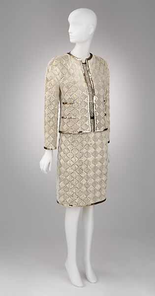 Ensemble, House of Chanel (French, founded 1910), (a) plastic (polyamide), silk, synthetic, metal; (b) plastic (polyamide), silk, synthetic, metal; (c) silk, synthetic, metal, French